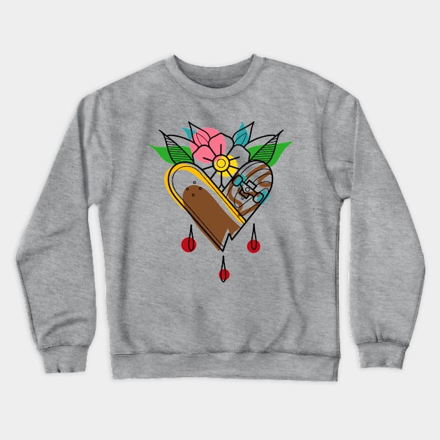 Sk8 Tattoo Design Crewneck Sweatshirt by Jahaziel Sandoval